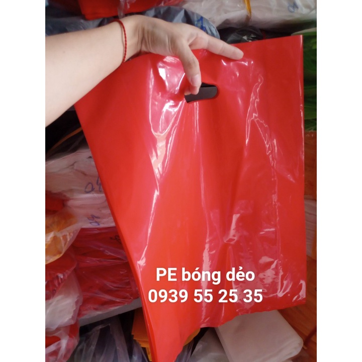 {1kg/size} - Túi nilon PE bóng dẽo MÀU ĐỎ