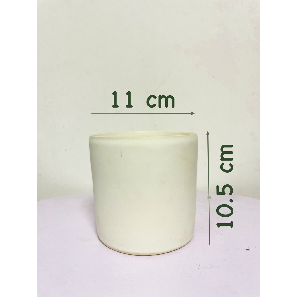 CHẬU TRỤ TRẮNG ĐẤT NUNG  , gốm đất nung, chậu cây mini, sen đá, xương rồng Cây Tươi Nguyên CTN0970