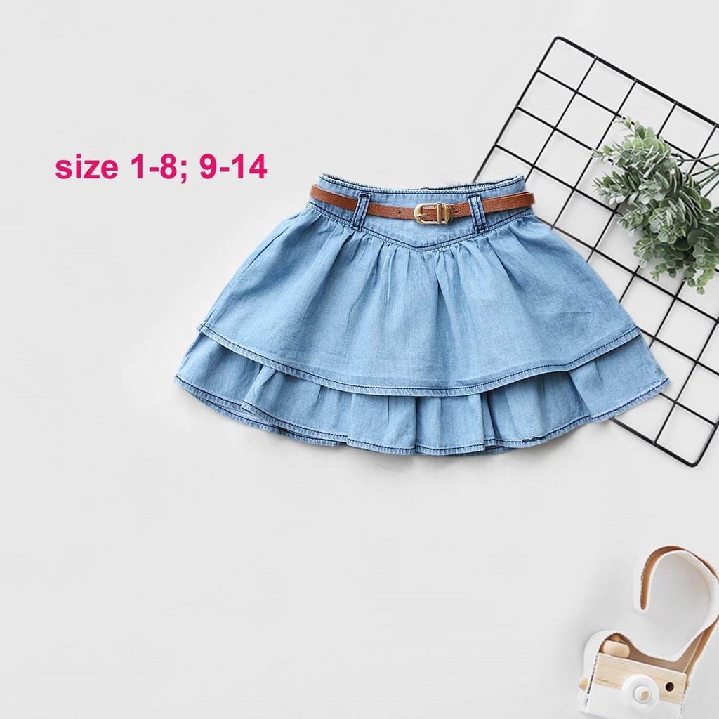 2008.CHÂN VÁY JEAN 2 TẦNG NIT DA