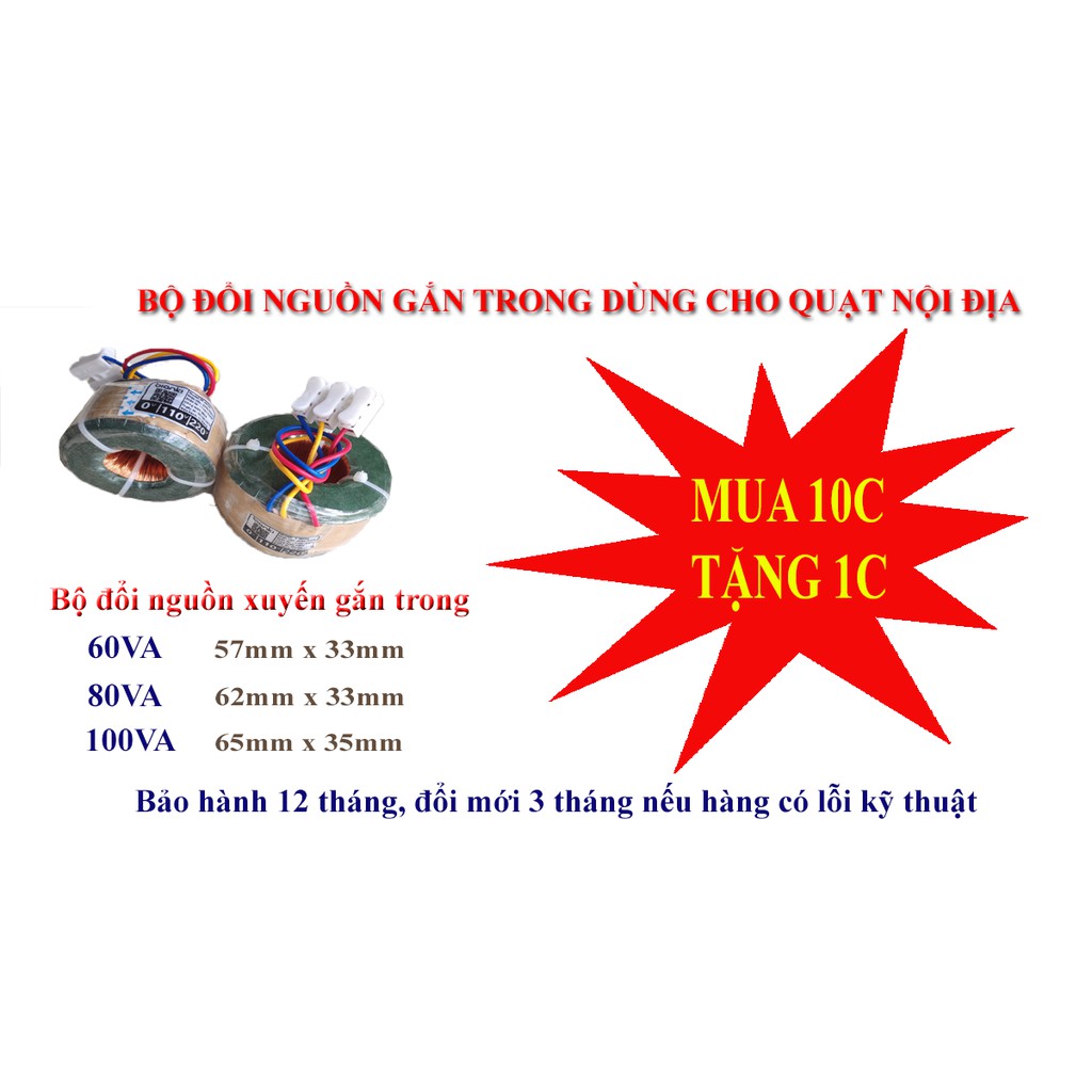 Bộ đổi nguồn xuyến gắn trong 100VA Vitenda dây đồng