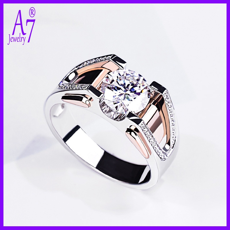 Nhẫn mạ bạc 925 2 màu sắc xinh xắn