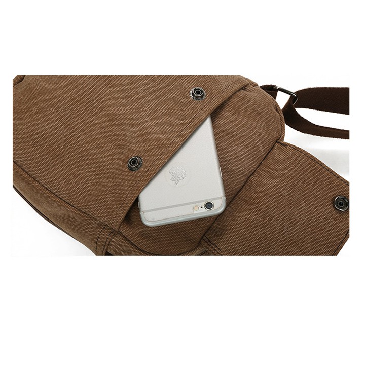 Túi đeo chéo nam vải bố thời trang Flancoo FA1S352 (Nâu)