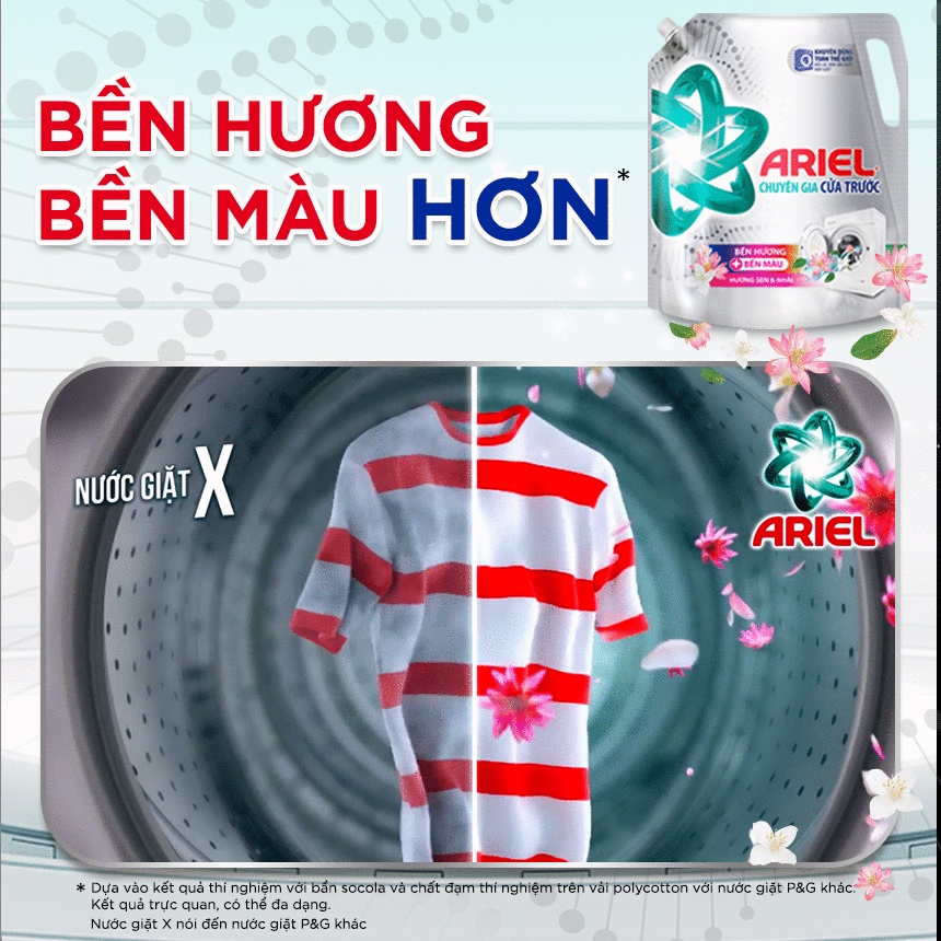 Nước Giặt Ariel Cửa Trước Nhiều Mùi Hương - Túi 3.6Kg/3.25Kg/3.05Kg