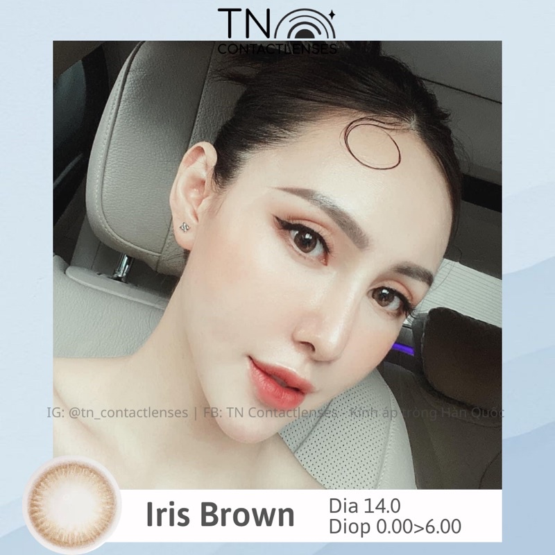 [HOT] Kính áp tròng Hàn Quốc cao cấp đeo 12/24h màu Iris Brown nâu gỗ tự nhiên - không giãn - HSD 1 năm