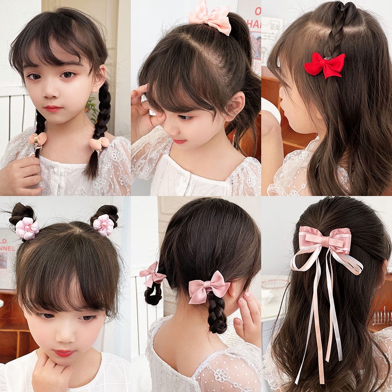 Dây Cột Tóc Thắt Nơ Không Đau Dễ Thương Cho Bé Gái