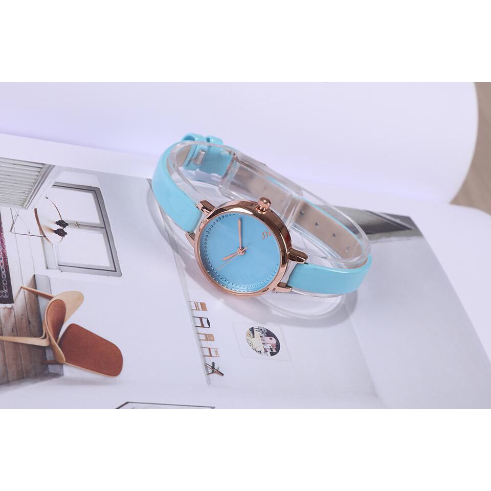 Đồng hồ thời trang nữ Jeams&amp; Hazel dây da MS03 mặt mạ tĩnh điện mẫu siêu hot SC06885