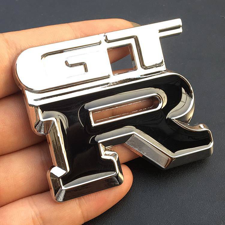 Miếng dán kim loại hình chữ GTR 3D trang trí xe hơi đẹp mắt