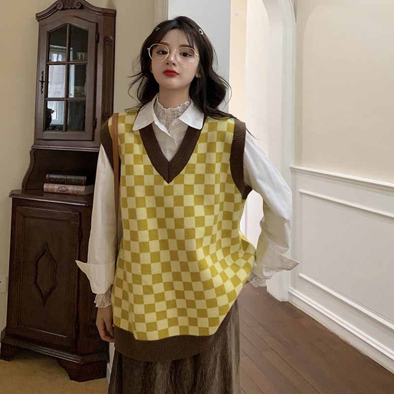 Áo Gile Len- Áo Len Nữ Họa Tiết Thổ Cẩm Trắng Đen Siêu Xinh AGL01 | BigBuy360 - bigbuy360.vn