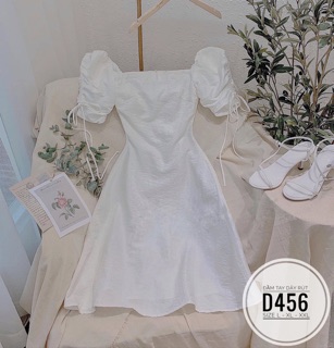 Bigsize Đầm tay dây rút D456