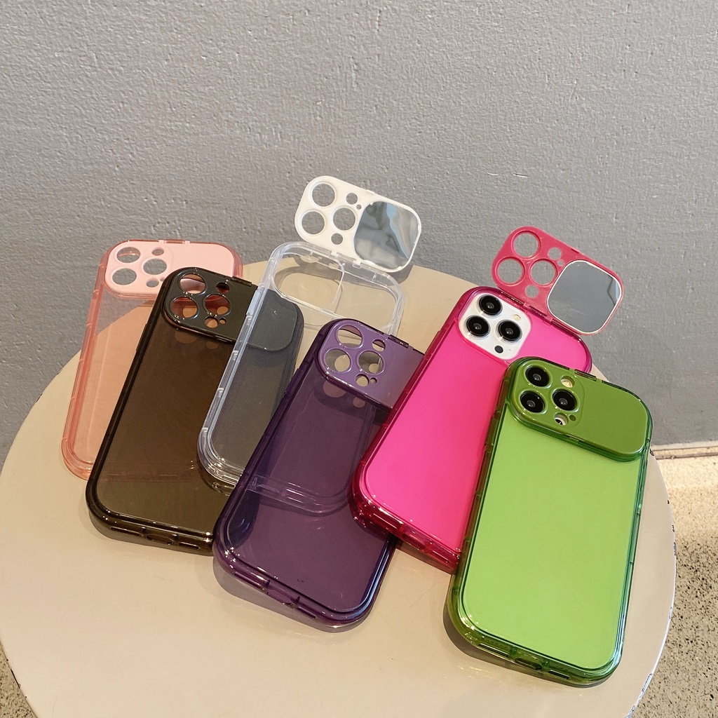 Ốp Điện Thoại Chống Sốc Tráng Gương Đơn Giản Thời Trang Cho iPhone 14 / 13 / 12 / 11 / XS / 8P / 7