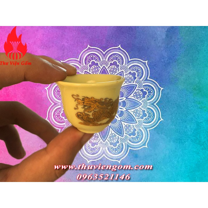 Bộ Trà mini vàng kim chuẩn gốm sứ Bát Tràng