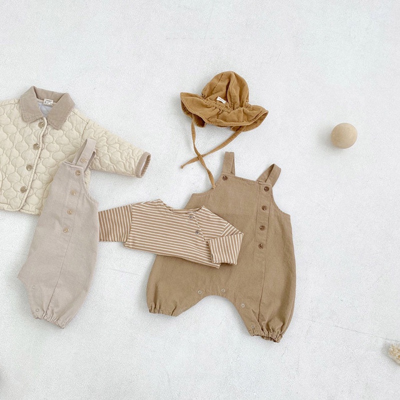 Quần Yếm Thời Trang Xuân Thu Phong Cách Hàn Quốc Dễ Thương Cho Bé