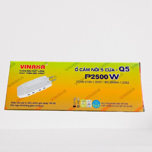 Ổ nối thông minh, Ổ cắm chia 5, siêu gọn, siêu bền VINAKA - Q5