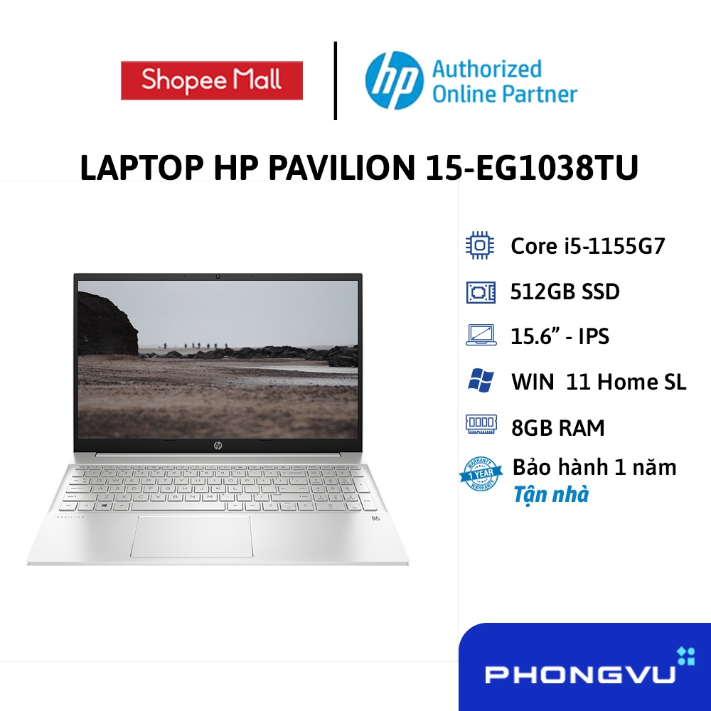 [ELHP10 giảm 10% max 2TR5 đơn từ 15TR] - Laptop HP Pavilion 15-eg1038TU 5Z9V1PA - Bảo hành 12 tháng