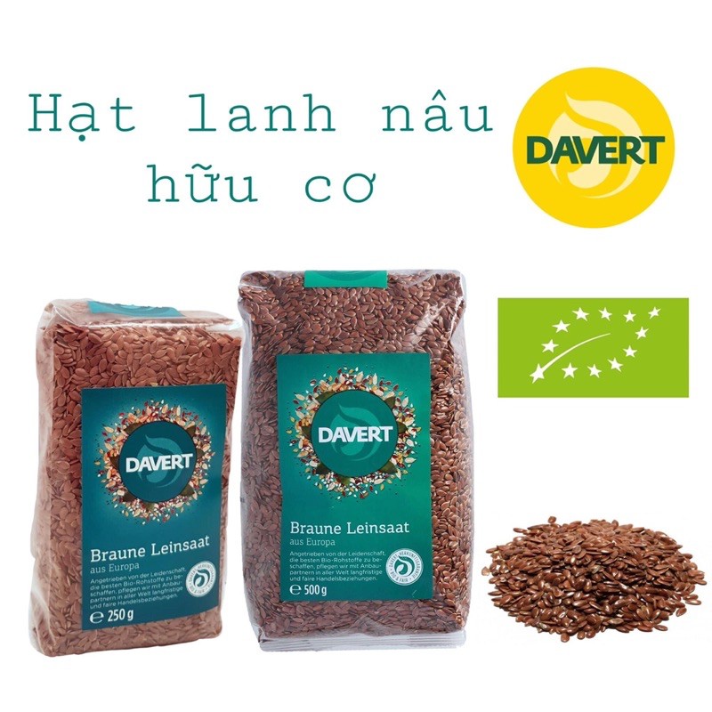 Hạt lanh nâu hữu cơ Davert và Muhle (250g-500g)