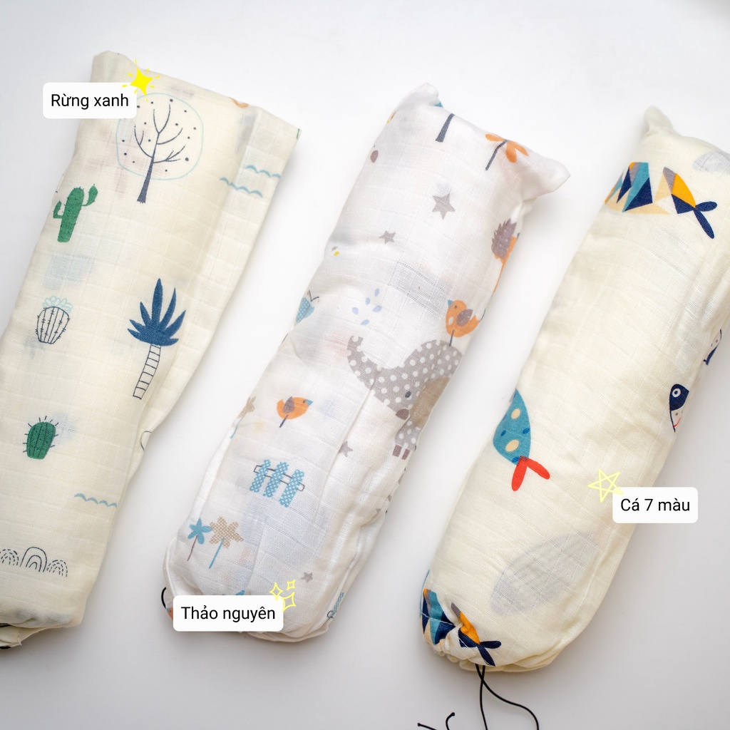 [Kèm túi đựng] Khăn choàng che bé khi bú, khi đi ra ngoài vải 100% cotton | OEM