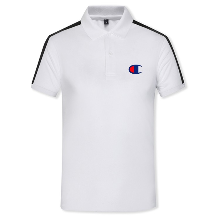 Áo Thun Polo Tay Ngắn Màu Trơn Thoáng Khí In Chữ Champion Thời Trang Mùa Hè Cho Nam Size S-3xl