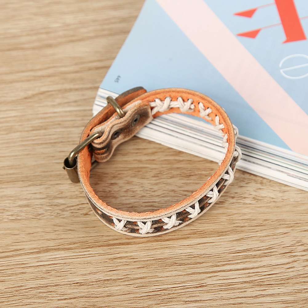 Vòng đeo tay bằng da kiểu dáng cổ điển dành cho cả nam và nữ