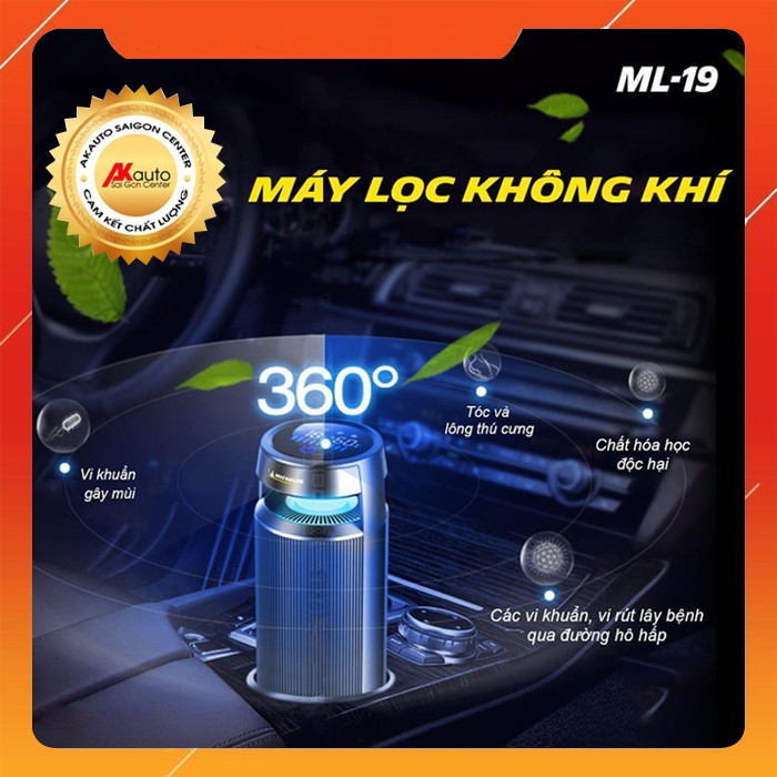[HÀNG CHÍNH HÃNG] Máy lọc không khí ô tô Michelin ML-19, loại bỏ 99,9% vi khuẩn và hạt lơ lửng trong
