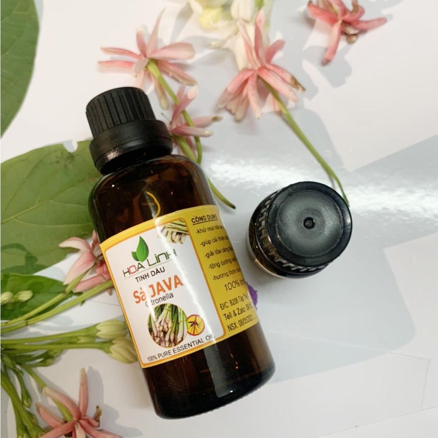 chai 100ml Tinh dầu sả java đuổi muỗi, kiến và côn trùng - Hoa Linh