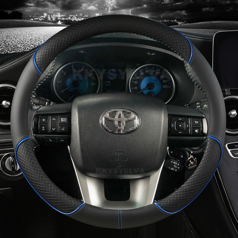 Bọc Vô Lăng Bằng Da Sợi Nhỏ Cho Xe Hơi Toyota Fortuner 2016-2019 2021 Hilux 2015-2019 2020 2022
