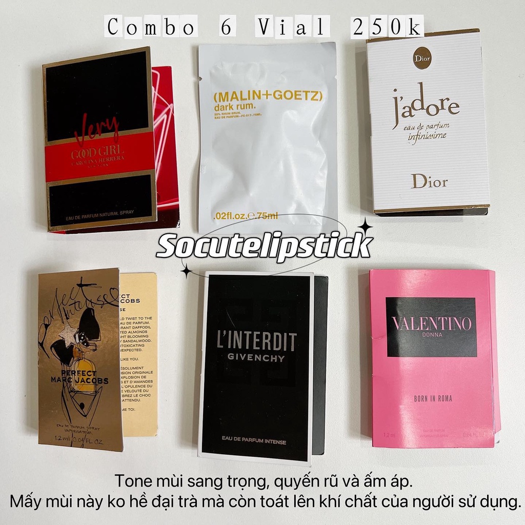 Combo 6 Vial nước hoa các loại Như Hình