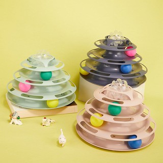 Tháp Banh- Đồ Chơi Bóng 3 Tầng- Trụ Bóng 3 Tầng Cho Mèo