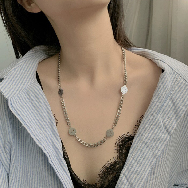 Vòng Cổ Gắn Mặt Hình Mặt Cười Cá Tính Độc Đáo Phong Cách Harajuku Nhật Hàn
