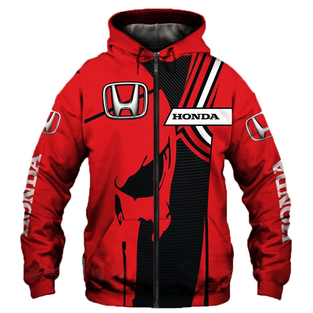 HONDA Áo Khoác Hoodie Có Khóa Kéo In Họa Tiết 3D Chất Lượng Cao Thời Trang Thu Đông 2022 F1 Cho Nam