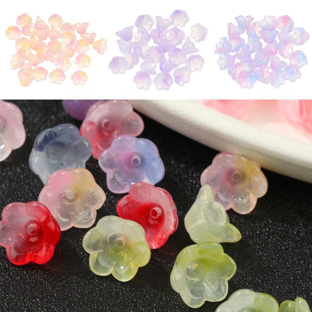 MIHAN1 50pcs/Lot Hot Flower Beads Jewelry Hairpin Trumpet Flower Colorful Ornament DIY Accessories Handmade Earring