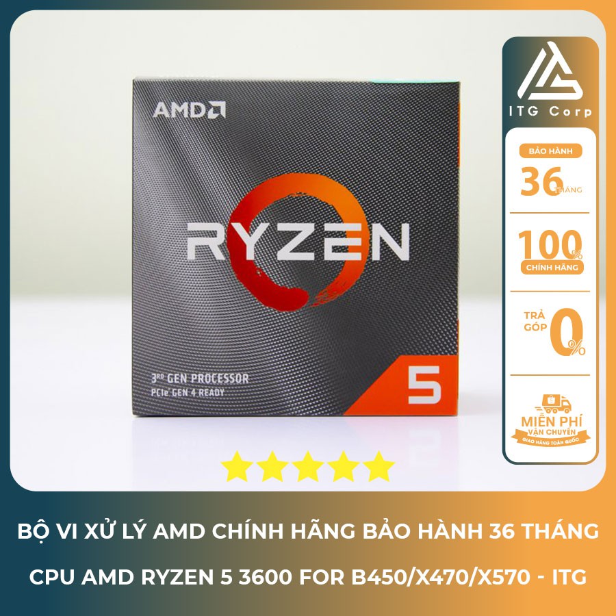 CPU AMD Ryzen 5 3600 Box/Ryzen 5 3600 Tray For B450 - X470 - X570 - ITG