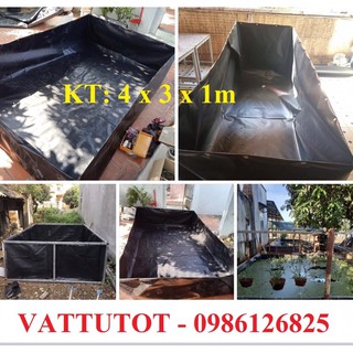 Bể bạt nuôi cá, nuôi ốc, nuôi ếch, nuôi lươn kt:4x3x1m