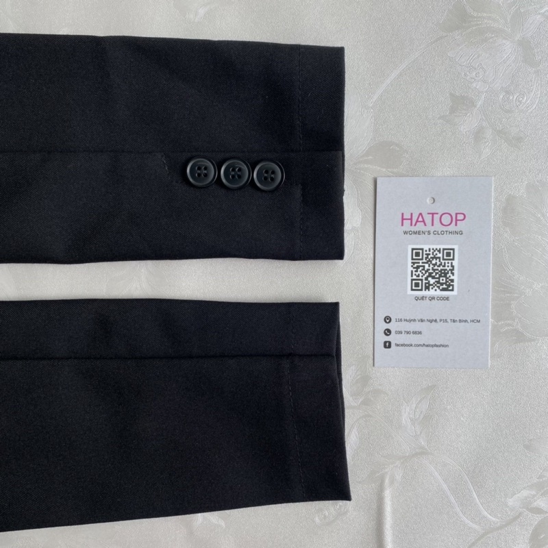 Áo vest nữ công sở tay dài HATOP cao cấp màu đen kaki AVDD403