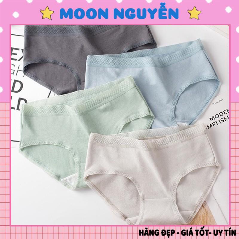 Quần lót nữ cotton y tế cạp ren lưới sexy quyến rũ thấm hút mồ hôi