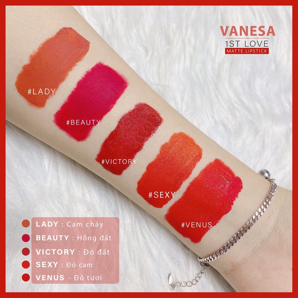 Set 2 Son Kem Lì Vanesa First Love Edition V1 5 Màu ( Son Che Khuyết Điểm + Son Kem Màu ) | BigBuy360 - bigbuy360.vn