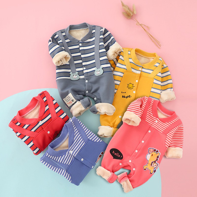 Body nỉ Áo liền quần cho bé Trai bé Gái Hàng Quảng Châu xuất Nhật SLN02