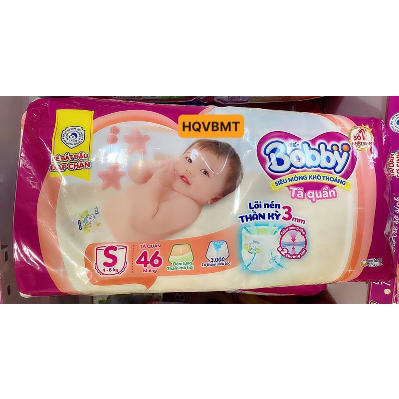 Tã quần Bobby Siêu thoáng size S46 miếng 4-8kg