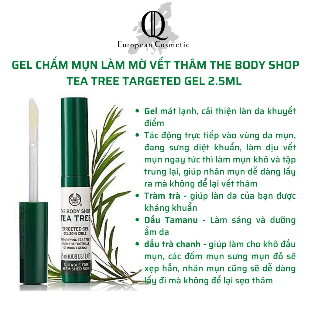 Gel chấm mụn làm mờ vết thâm the body shop tea tree targeted gel 2.5ml