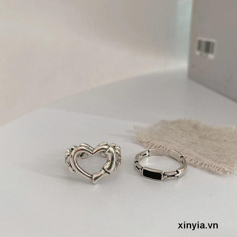 Nhẫn hở hình trái tim thời trang
