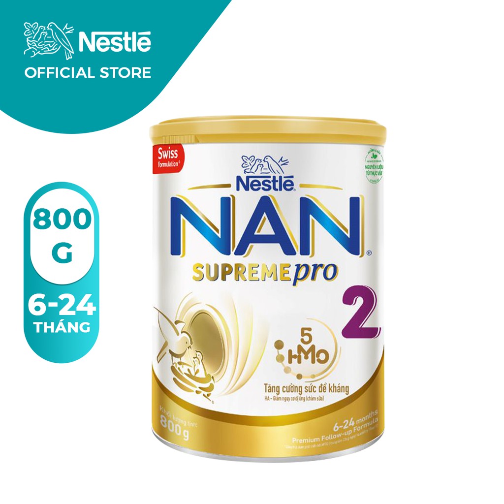 Sữa dinh dưỡng công thức Nestlé NAN SUPREMEPRO 2 5HMO lon 800g