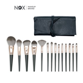 ( Mypham35 ) Bộ 14 cọ trang điểm NOX màu xanh lá đậm đa năng cho phấn nền/phấn mắt/phấn má