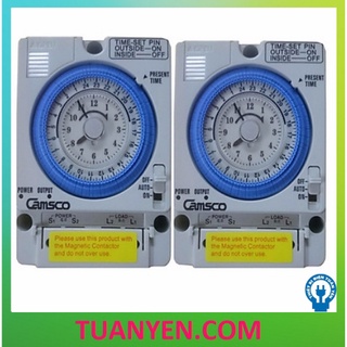 Đồng hồ hẹn giờ, công tắc hẹn giờ cơ công suất lớn 15A Timer 24H Camsco TB35-N - Tuấn Yến