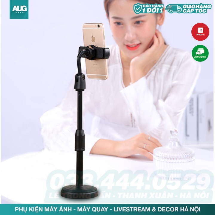 Giá Đỡ Điện Thoại Xoay 360 Độ dùng để kẹp điện thoại livestream, xem video
