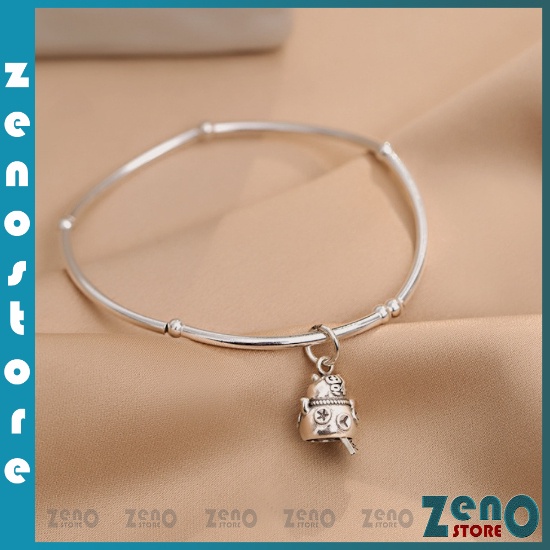 Lắc tay mèo thần tài  ZenO (full box), lắc tay hợp kim chun bo co giãn