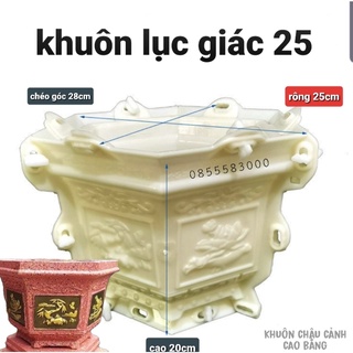 khuôn đúc chậu cảnh lục giác 25 [[Mới]]. [chất liệu ABS siêu bền] khuôn có lòng trong