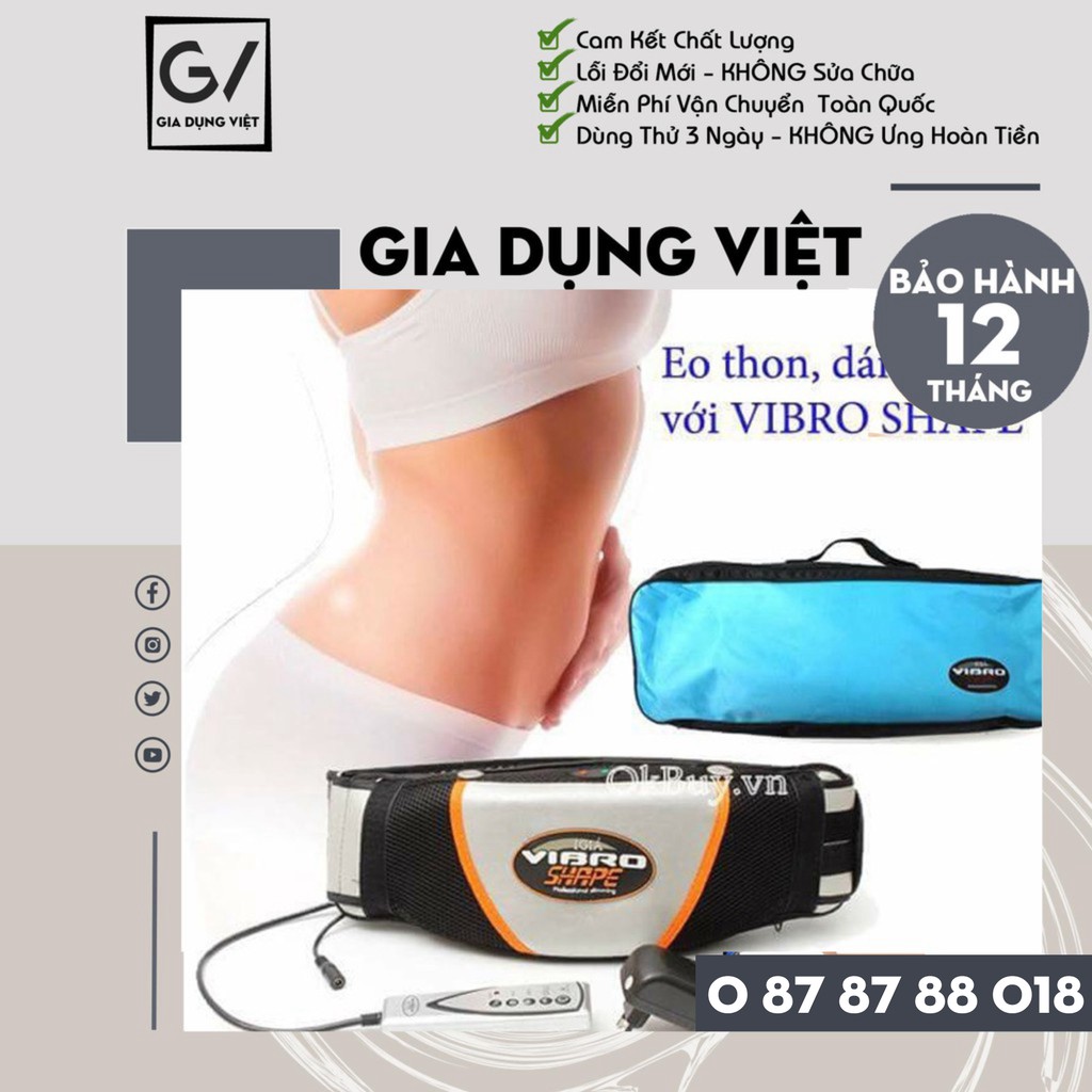 [Hàng Chính Hãng] ĐAI RUNG NÓNG VIBRO SHAPE CAO CẤP, ĐAI MASSAGE TOÀN THÂN ĐA NĂNG- Bảo Hành 12 Tháng