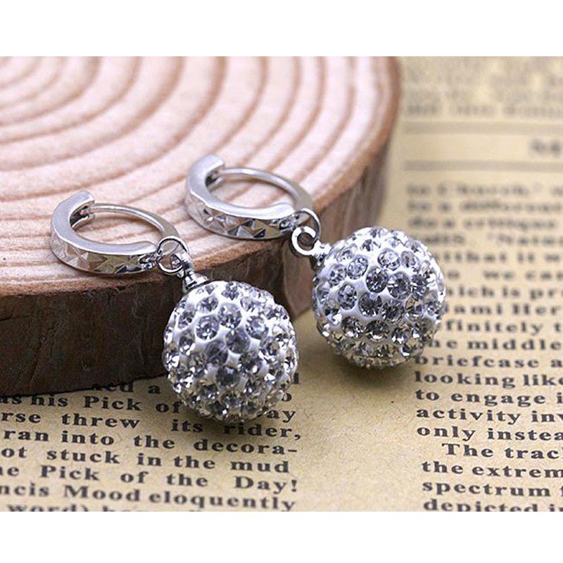 Thời trang Shambala pha lê bạc Hoop Dangle Earrings