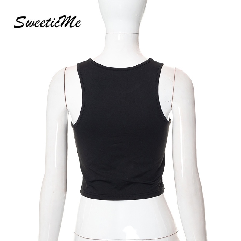 Áo Tank Top Không Tay Cổ Tròn In Họa Tiết Hàng Mới Dành Cho Nữ
