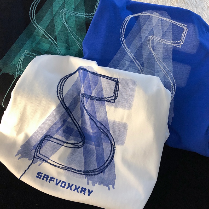 NRVP Áo Thun Nữ Ngắn Tay In Chữ Phong Cách Hàn Quốc