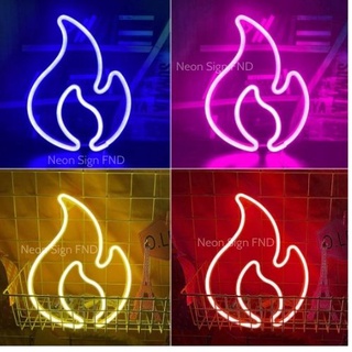 Đèn led neon sign Decor trang trí nhà Đèn tiktok hình ngọn lửa